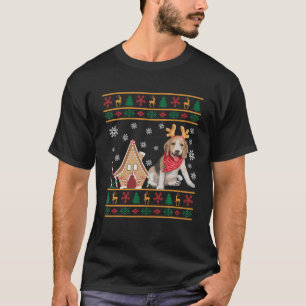 Christmas Ugly Sweater Cute Beagle Wearing Reindee