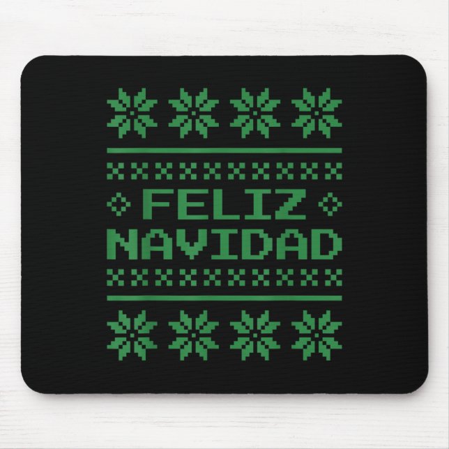 Christmas Ugly Sweater Feliz Navidad Xel Pattern S Mouse Mat (Front)