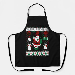 Christmas Ugly Sweater Flint Michigan Apron
