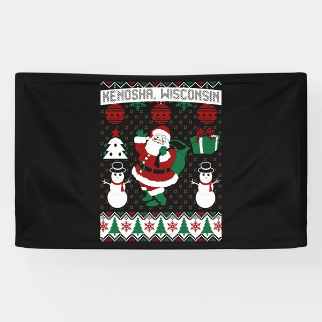 Christmas Ugly Sweater Kenosha Wisconsin Banner (Horizontal)