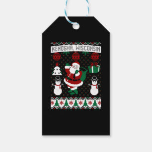 Christmas Ugly Sweater Kenosha Wisconsin Gift Tags