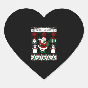 Christmas Ugly Sweater Kenosha Wisconsin Heart Sticker