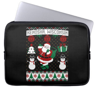 Christmas Ugly Sweater Kenosha Wisconsin Laptop Sleeve