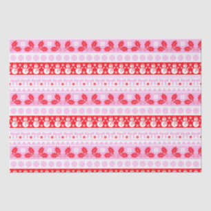 Christmas Ugly Sweater Knit Pattern in Pink & Red Tissue Paper