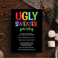 Christmas Ugly Sweater Office Adult Party Invitat
