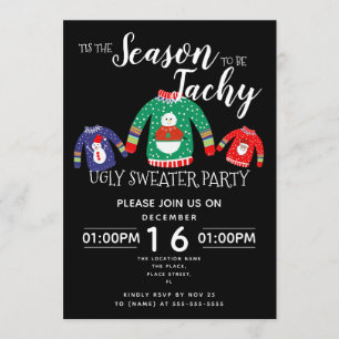 Christmas ugly sweater party fundraiser event invitation