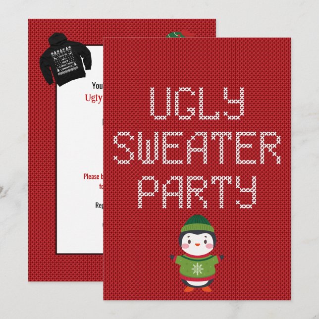 Christmas Ugly Sweater Party Invitation (Front/Back)
