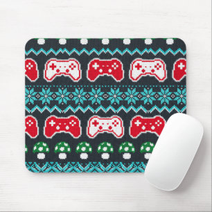 Christmas Ugly Sweater Pattern Gaming Controller Mouse Mat