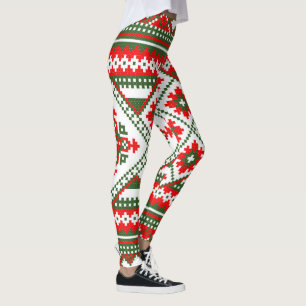 Christmas ugly sweater pattern Holiday leggings