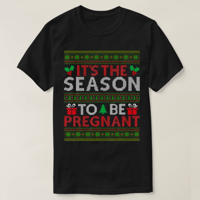 Christmas Ugly Sweater Pregnancy Baby Announcement (Design Front)