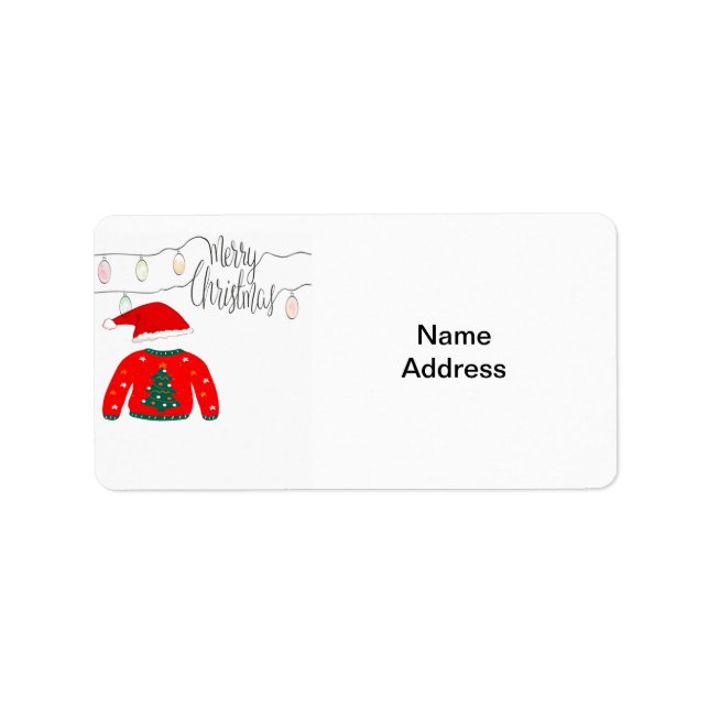 Christmas Ugly Sweater Return Address Label (Front)