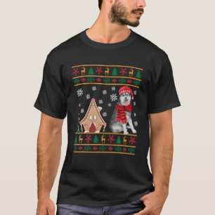 Christmas Ugly Sweater Siberian Husky Santa Hat Re