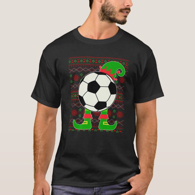 Christmas Ugly Sweater Soccer Ball Xmas Elf Squad  (Front)