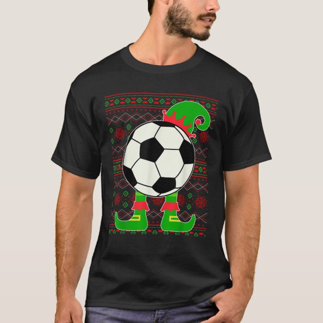 Christmas Ugly Sweater Soccer Ball Xmas Elf Squad  (Front)