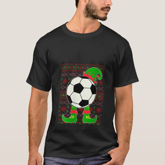 Christmas Ugly Sweater Soccer Ball Xmas Elf Squad  (Front)