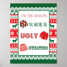 Christmas - Ugly Sweater - Tacky - Sign