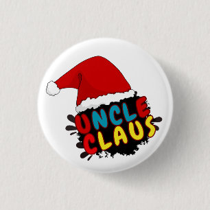 christmas uncle claus 3 cm round badge