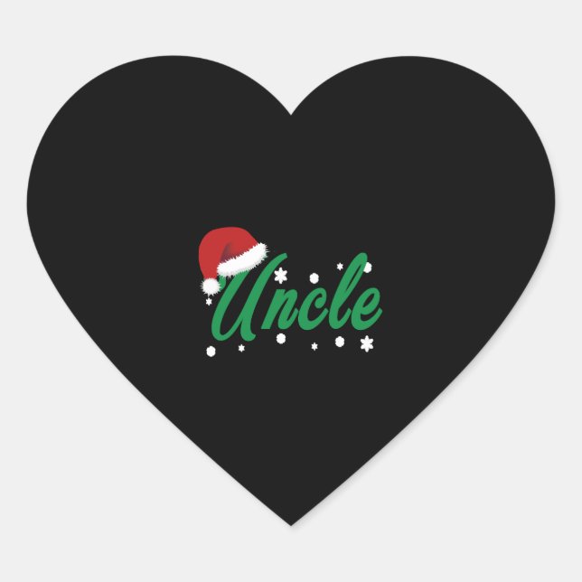Christmas Uncle Heart Sticker (Front)