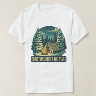Christmas Under the Stars Camping Scene T-Shirt