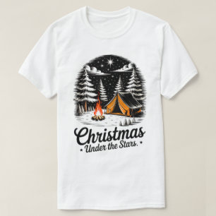 Christmas Under the Stars Camping Scene T-Shirt