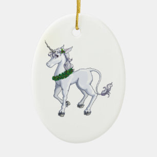 Christmas Unicorn Ceramic Tree Decoration