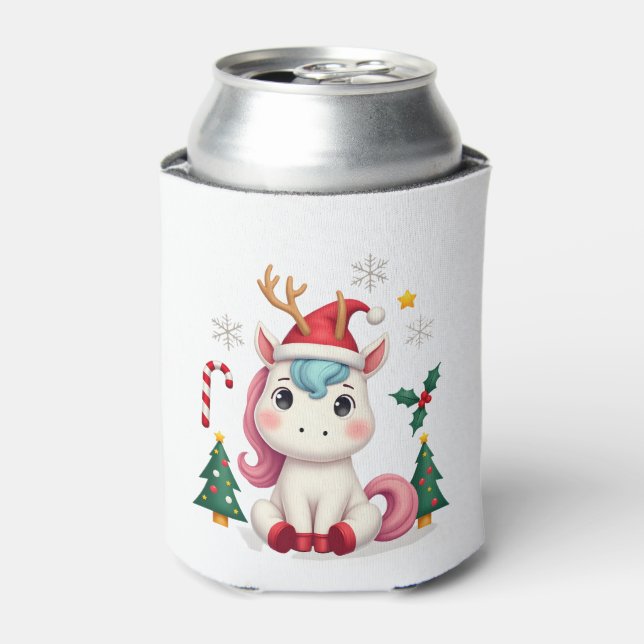 Christmas Unicorn Cute Magical Xmas Toddler Girls  Can Cooler (Can Front)