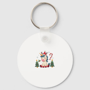 Christmas Unicorn Cute Magical Xmas Toddler Girls  Key Ring