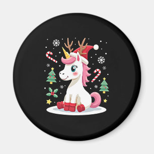 Christmas Unicorn Cute Magical Xmas Toddler Girls Magnet