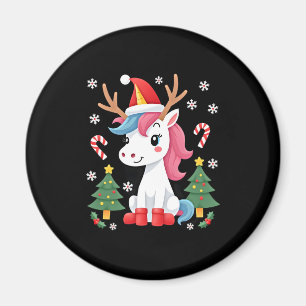 Christmas Unicorn Cute Magical Xmas Toddler Girls Magnet