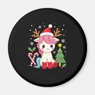 Christmas Unicorn Cute Magical Xmas Toddler Girls Magnet