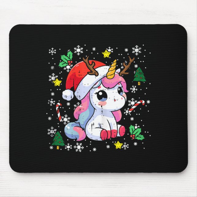 Christmas Unicorn Cute Magical Xmas Toddler Girls  Mouse Mat (Front)
