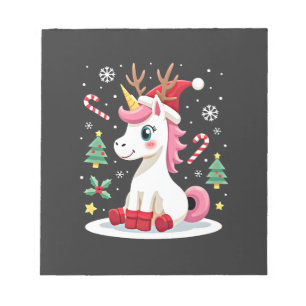Christmas Unicorn Cute Magical Xmas Toddler Girls Notepad