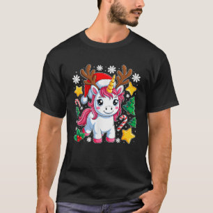 Christmas Unicorn Cute Magical Xmas Toddler Girls T-Shirt