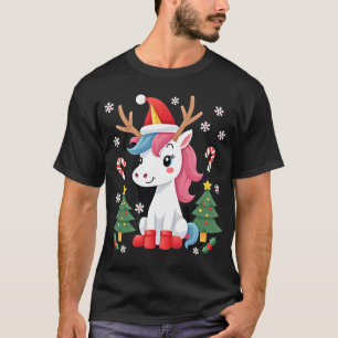 Christmas Unicorn Cute Magical Xmas Toddler Girls T-Shirt
