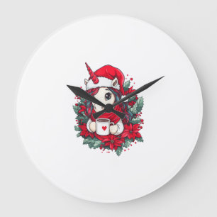 Christmas Unicorn Decor Girls Boys Kids Christmas Large Clock