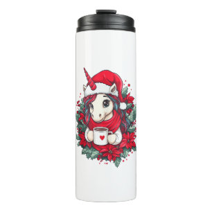 Christmas Unicorn Decor Girls Boys Kids Christmas Thermal Tumbler