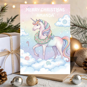 Christmas Unicorn Dreamland Kids Card