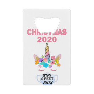Christmas Unicorn Face Mask Stay 6 Feet Quarantine