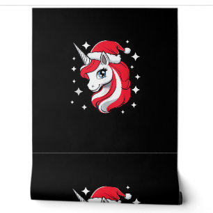Christmas Unicorn For Girls Red Santa Hat Winter H Wallpaper
