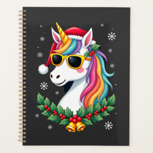 Christmas Unicorn Girls Boys Xmas Santa Cute Kids Planner