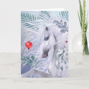 Christmas Unicorn Greeting Card (Blank Inside)