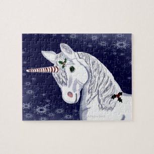 Christmas Unicorn Head Puzzle with Tin