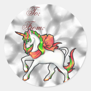Christmas Unicorn Labels