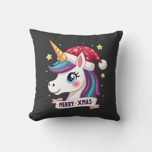 Christmas Unicorn Long Sleeve T-Shirt (1) Cushion