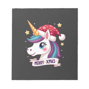 Christmas Unicorn Long Sleeve T-Shirt (1) Notepad