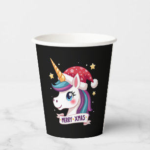 Christmas Unicorn Long Sleeve T-Shirt (1) Paper Cups