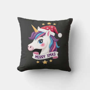 Christmas Unicorn Long Sleeve T-Shirt (2) Cushion