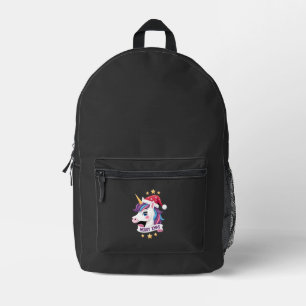 Christmas Unicorn Long Sleeve T-Shirt (2) Printed Backpack