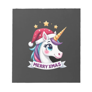 Christmas Unicorn Long Sleeve T-Shirt Notepad