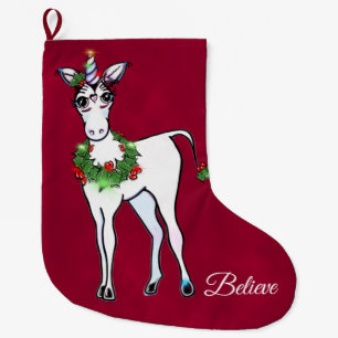 Christmas Unicorn magical fantasy Large Christmas Stocking